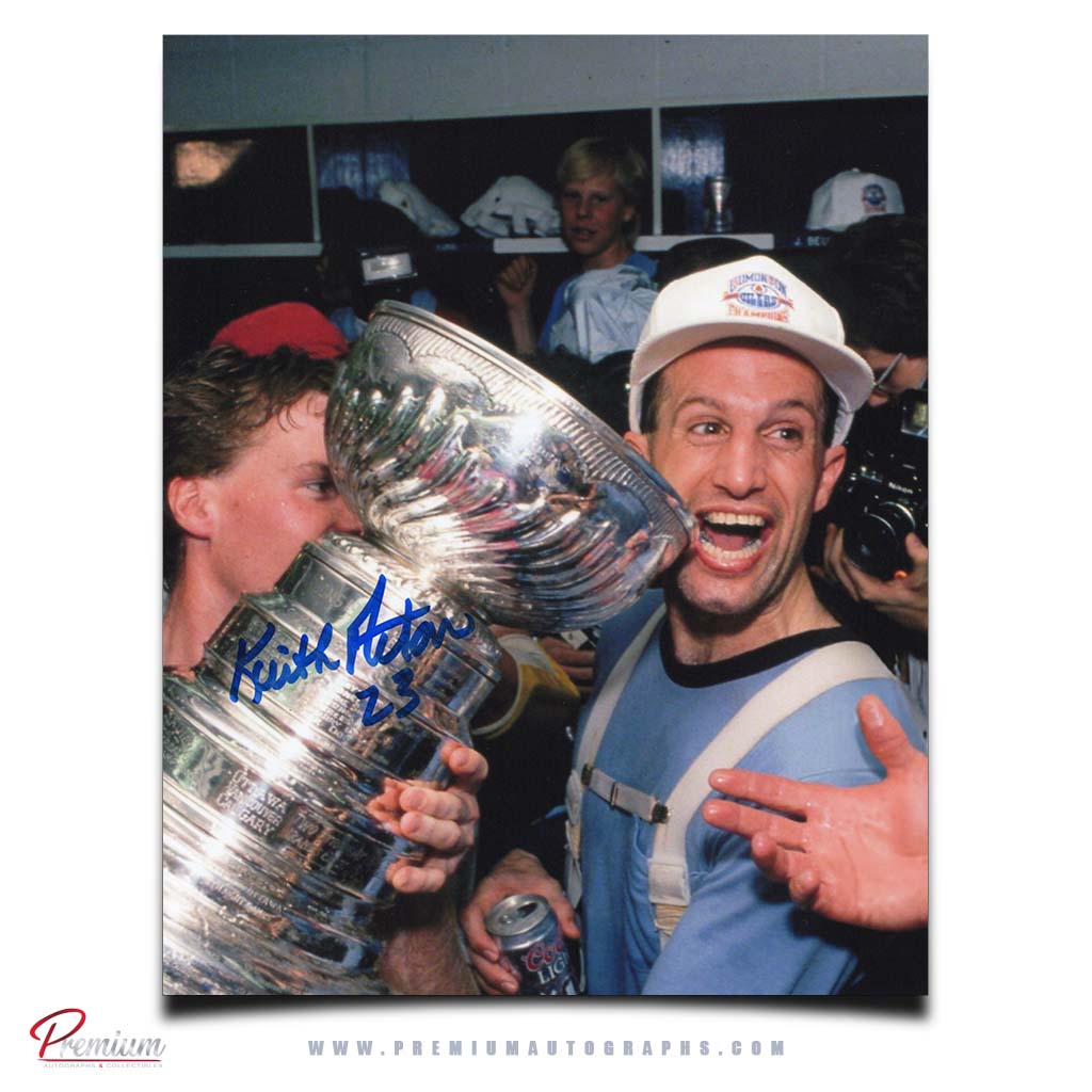 Keith Acton Edmonton Oilers Autographed 8x10 Photograph Locker Room Stanley Cup Celebration