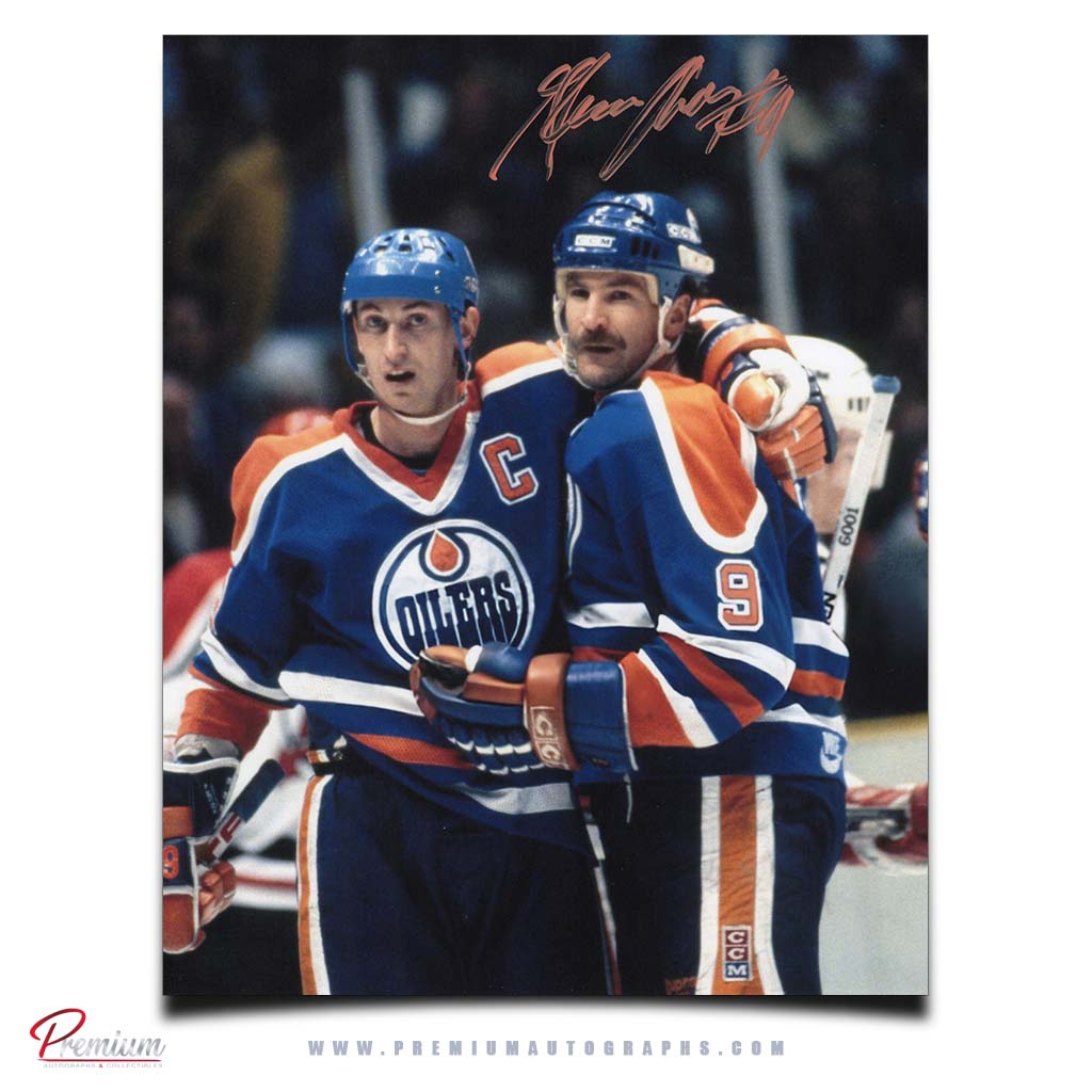 Glenn Anderson Edmonton Oilers Autographed 8x10 Photograph Celebrating with Gretzky