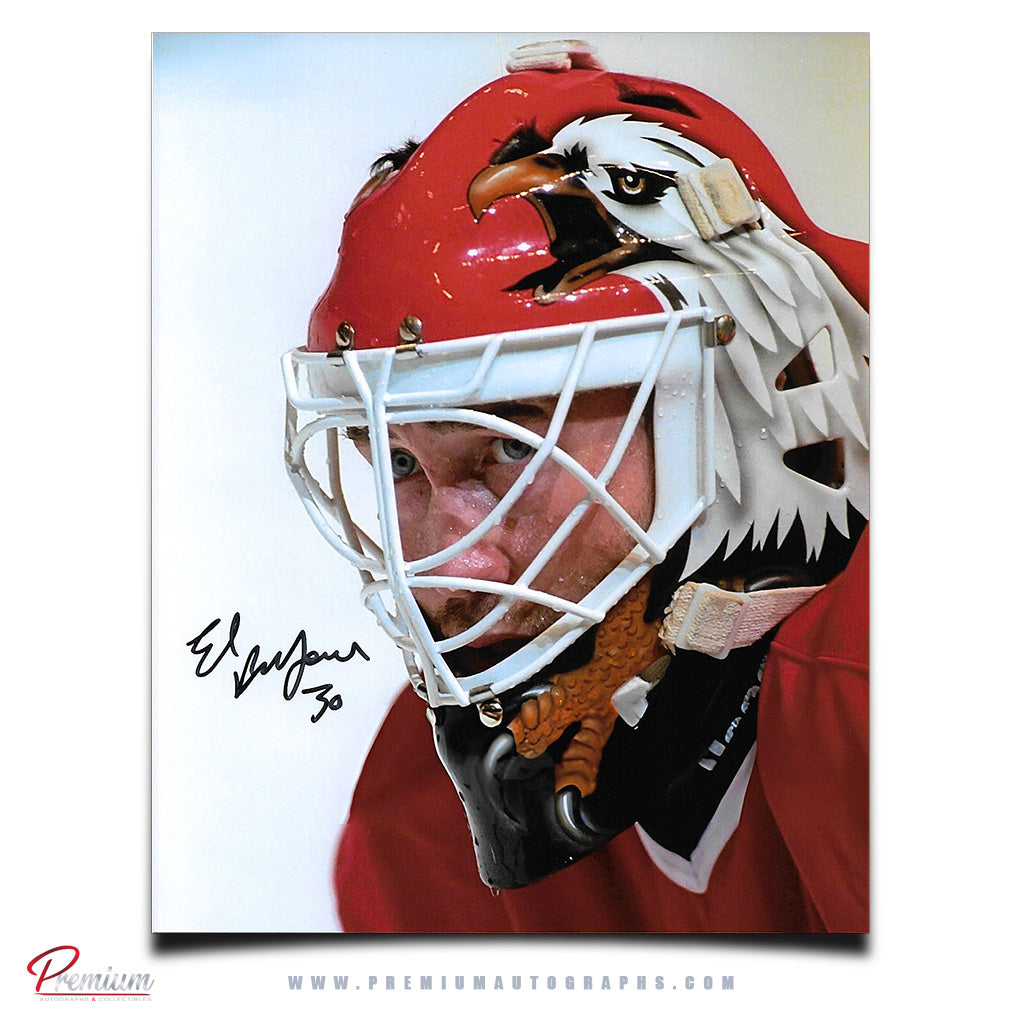 Ed Belfour Chicago Blackhawks Autographed 8x10 Photograph Closeup Mask