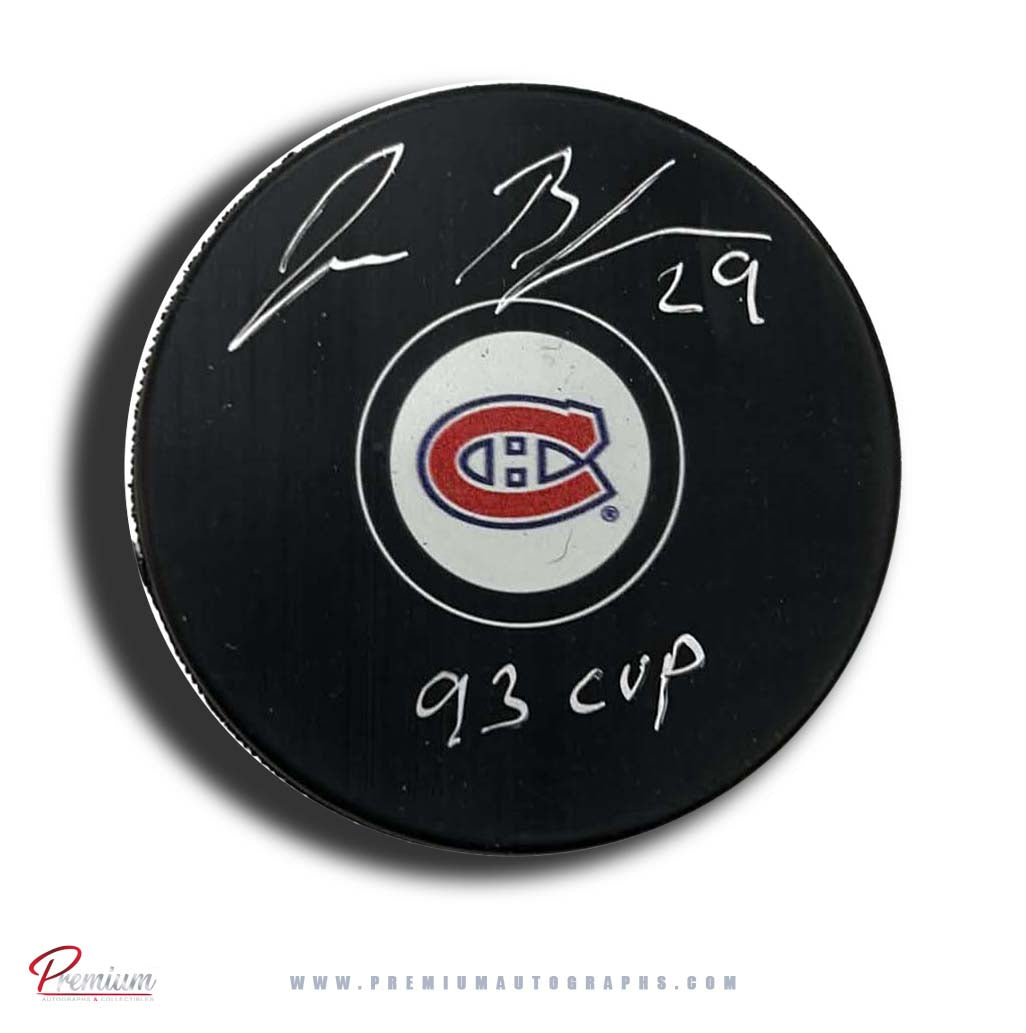 Jesse Belanger Montreal Canadiens Autographed puck w/ 93 Cup Inscription