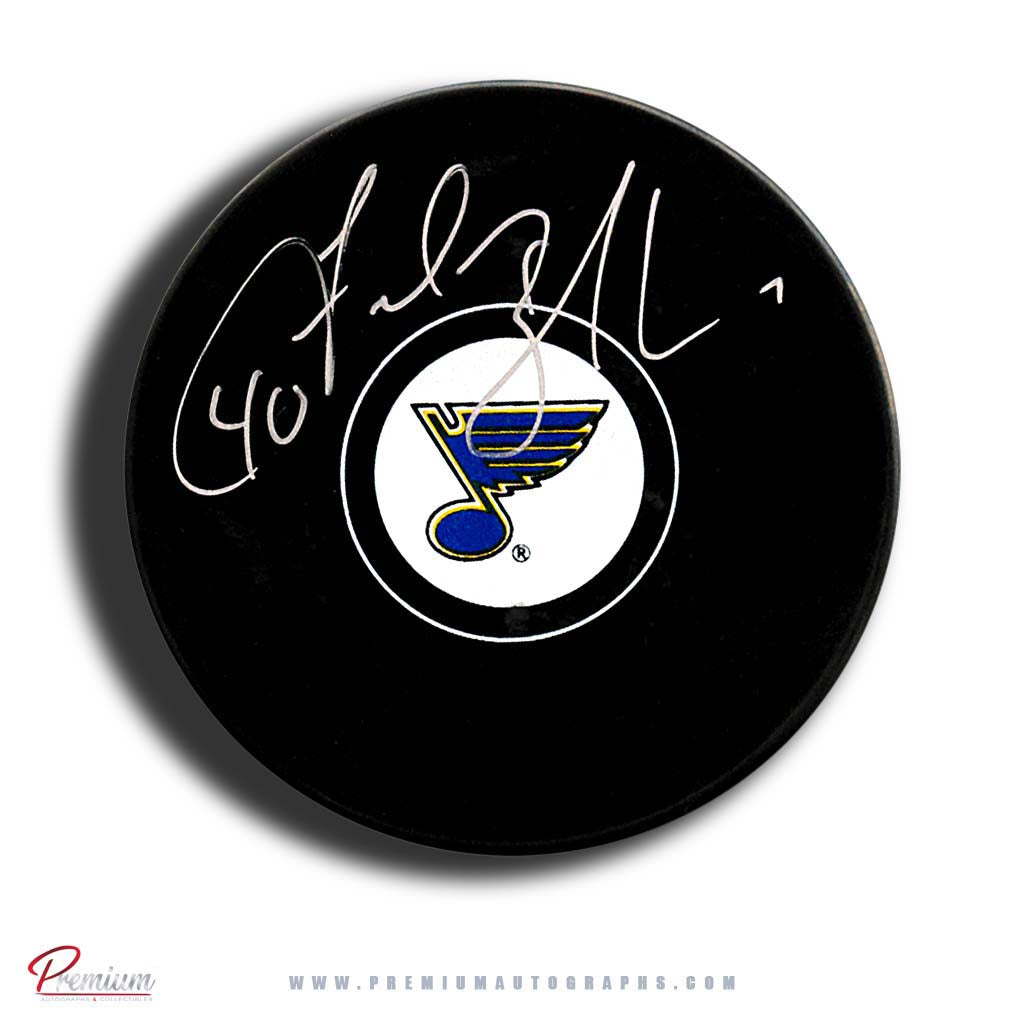Fred Brathwaite St. Louis Blues Autographed Puck