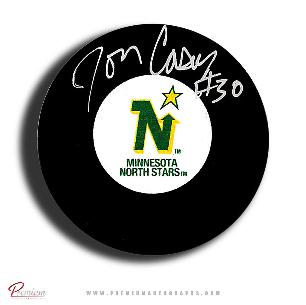 Jon Casey Minnesota North Stars Autographed Puck