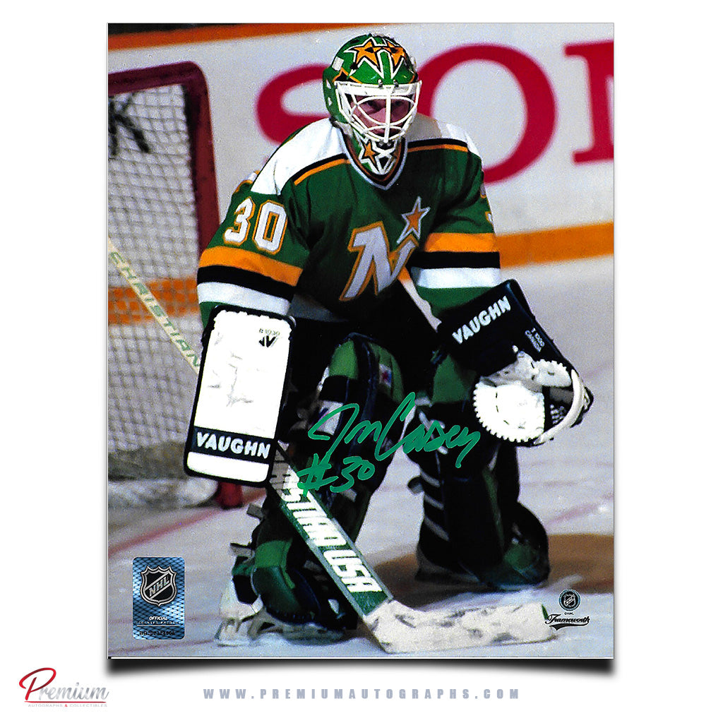 Jon Casey Minnesota North Stars Autographed 8x10 Photograph Top of the Crease
