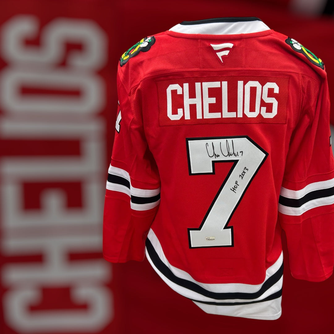 Chris Chelios Chicago Blackhawks Fanatics Autographed Jersey w/ HOF 2013 Inscription