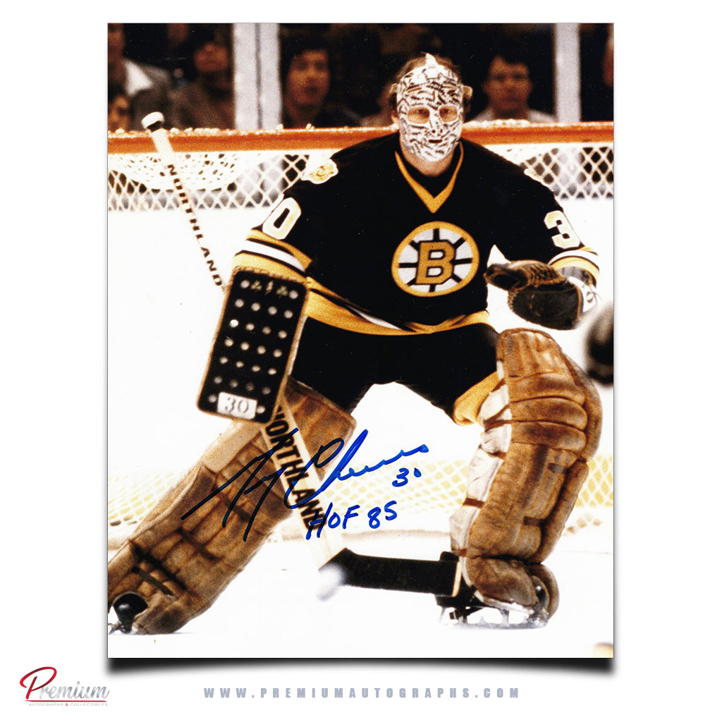 Gerry Cheevers Boston Bruins Autographed 8x10 Photograph Focused