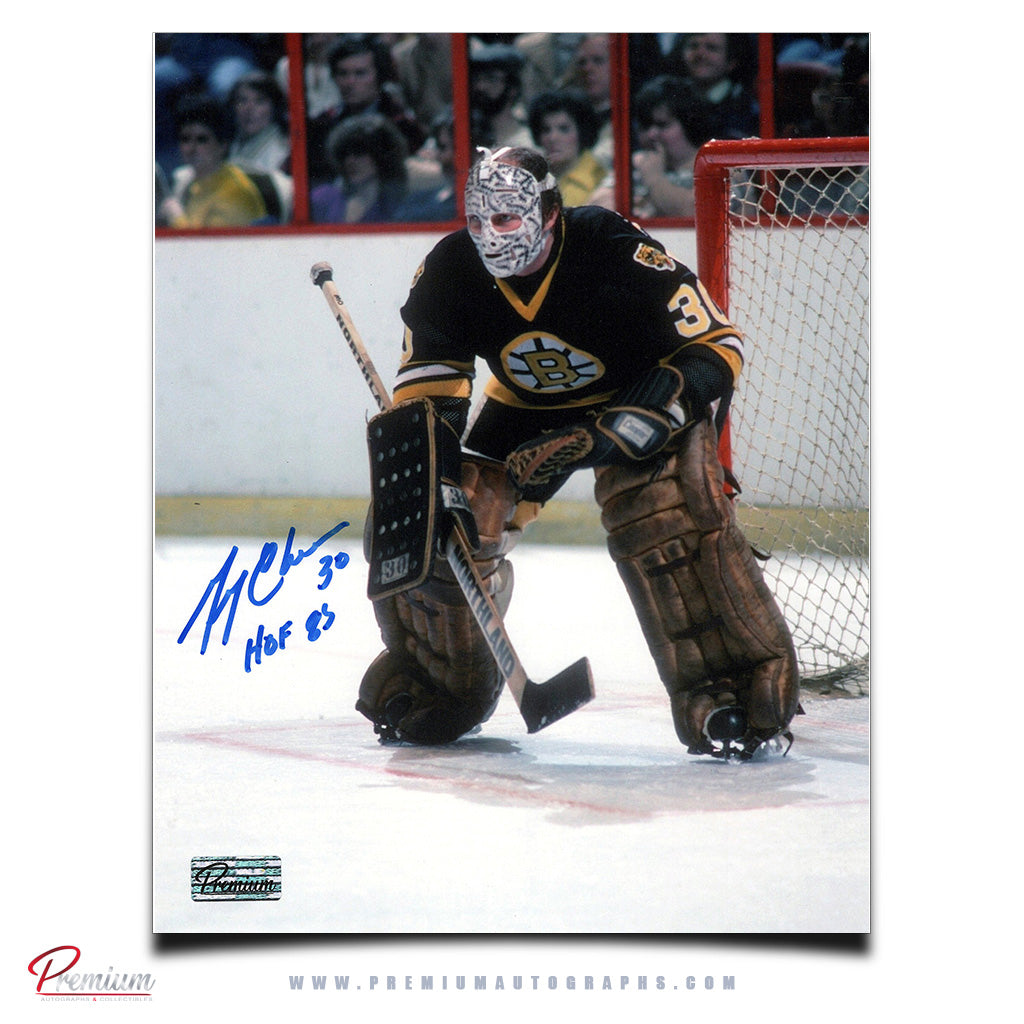 Gerry Cheevers Boston Bruins Autographed 8x10 Photograph Top of the Crease