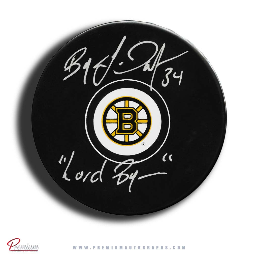 Byron Dafoe Boston Bruins Autographed Puck w/ Lord Byron Inscription