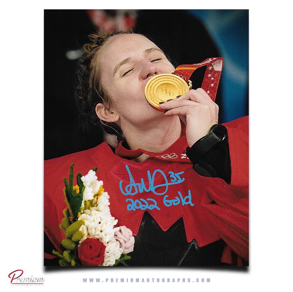 Ann-Renee Desbiens Team Canada Autographed 8x10 Photograph w/ 2022 Gold Inscription