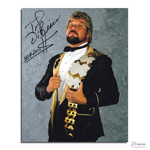Ted DiBiase "Million Dollar Man" WWE Signed 8x10 Belt Pose w/ HOF 2010 Inscription