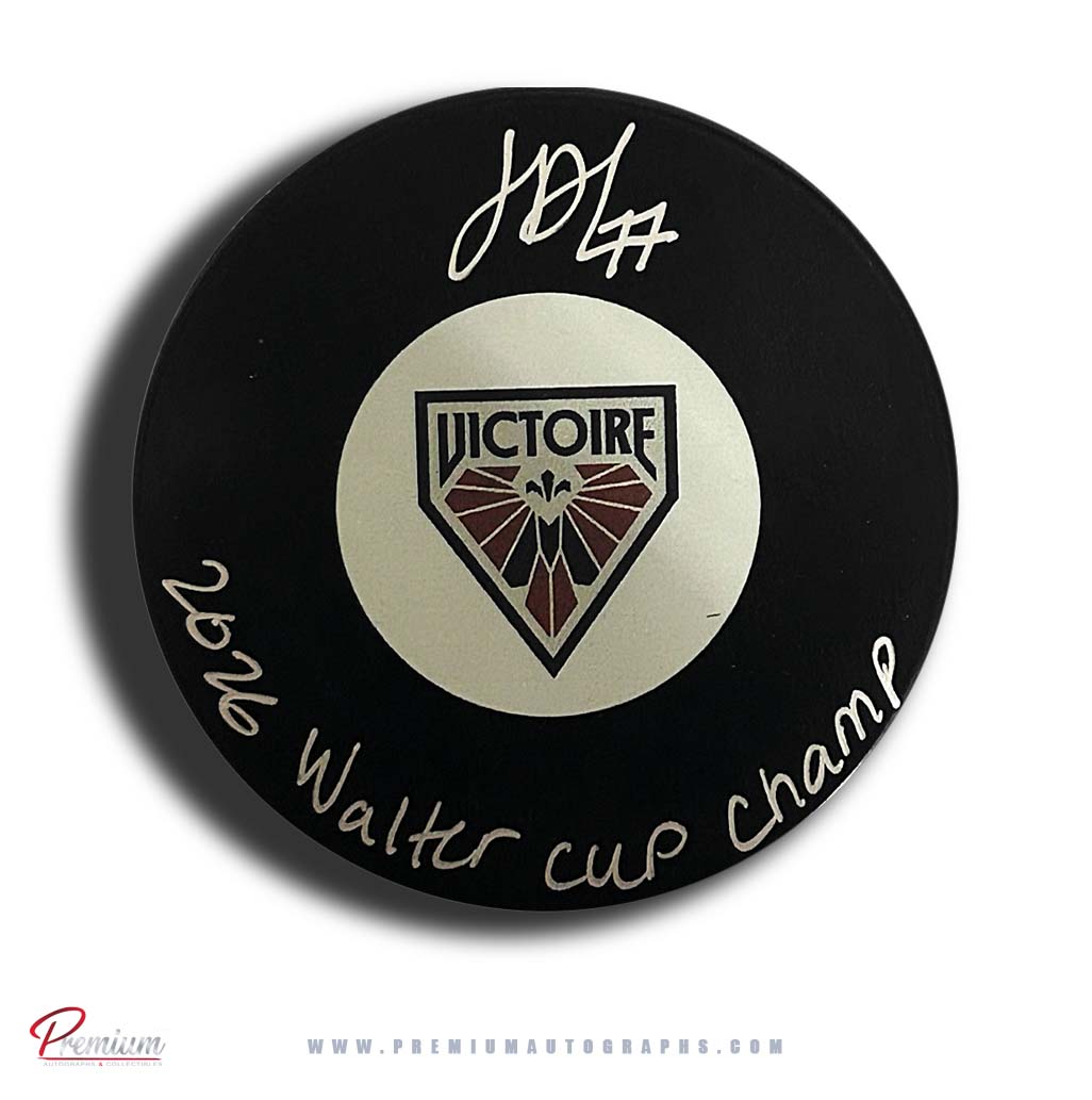 Jade Downie-Landry Autographed Montreal Victoire Puck w/ 2026 Walter Cup Champ Inscription