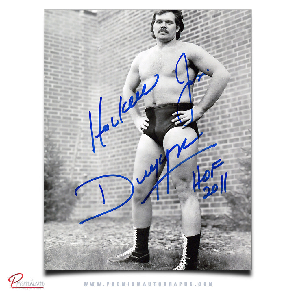 Hacksaw Jim Duggan WWE Wrestling Autographed 8x10 Photograph Thums Up! w/ HOF 2011 Inscription