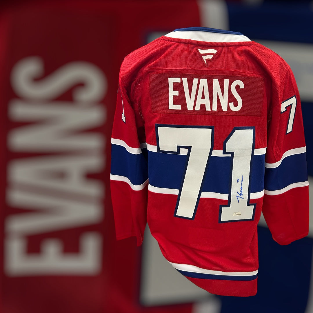 Jake Evans Montreal Canadiens Fanatics Autographed Jersey