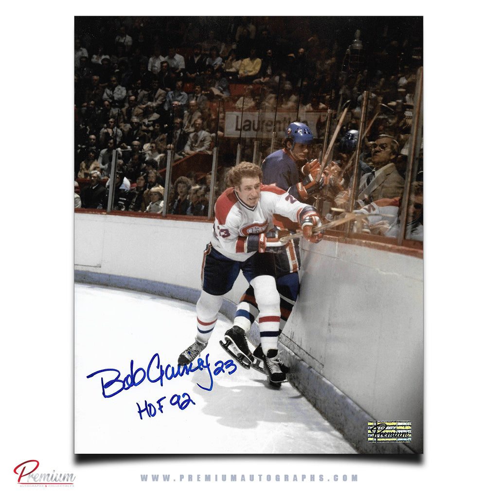 Bob Gainey Montreal Canadiens Signed 8x10 Photograph w/ HOF 92 Inscription Big Hit