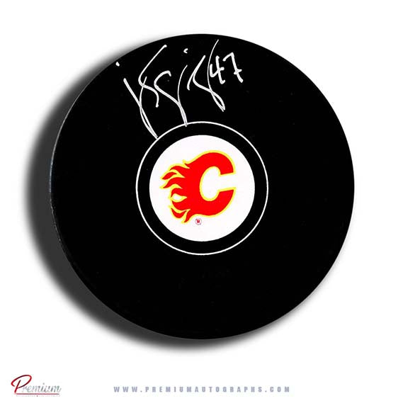 J.S. Giguere Calgary Flames Autographed Puck