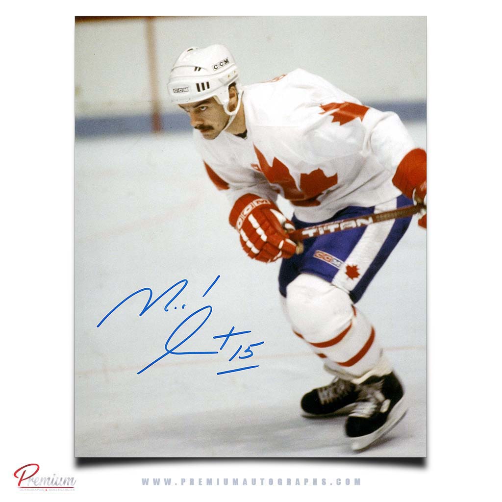 Michel Goulet Team Canada Autographed 8x10 Intense