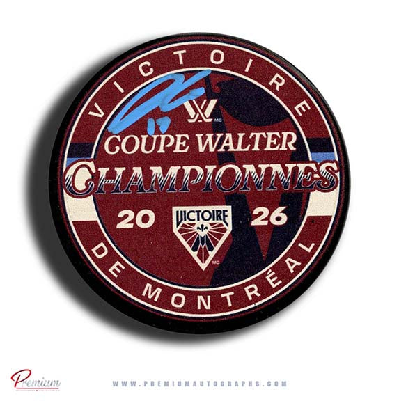 Dara Greig Montreal Victoire PWHL Autographed 2026 Walter Cup Champions Puck