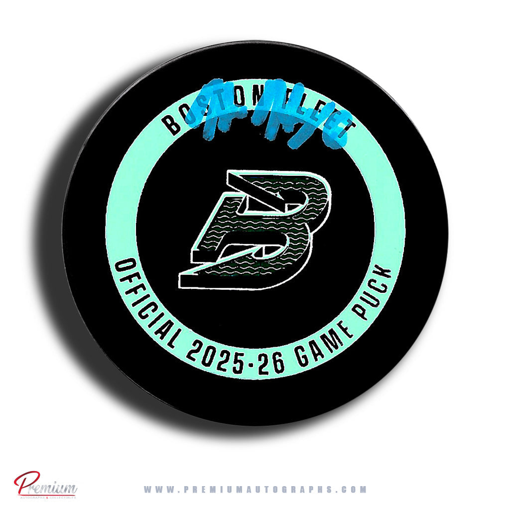 Hadley Hartmetz Boston Fleet PWHL Autographed Official 2025-26 Game puck