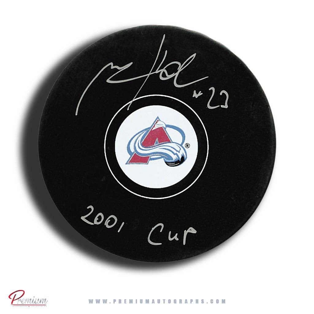 Milan Hejduk Colorado Avalanche Autographed Puck w/ 2001 Cup Inscription