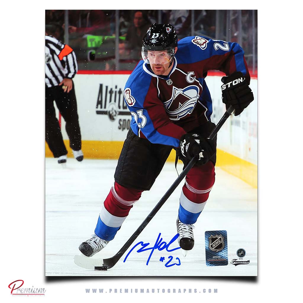 Milan Hejduk Colorado Avalanche Autographed 8x10 Photograph with the Puck