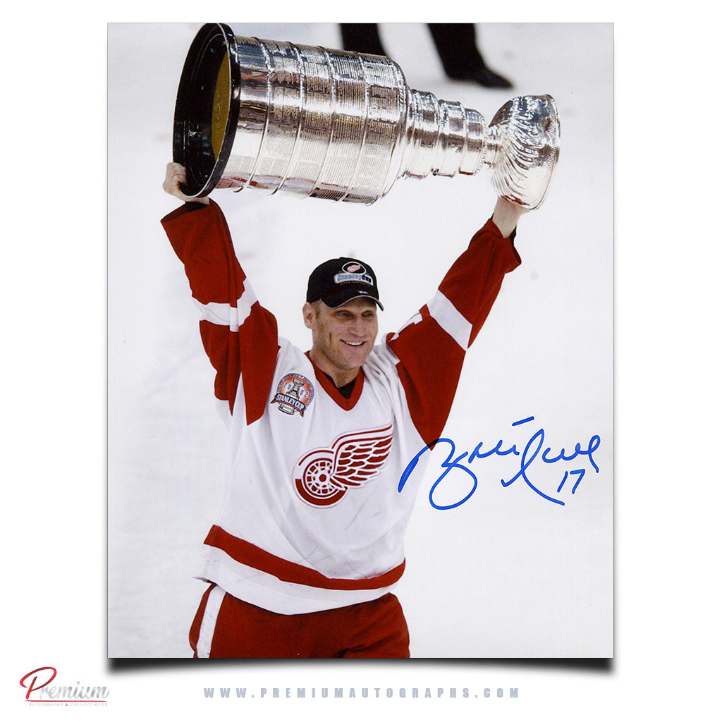 Brett Hull Detroit Red Wings Signed 8x10 Photograph Stanley Cup Celebration