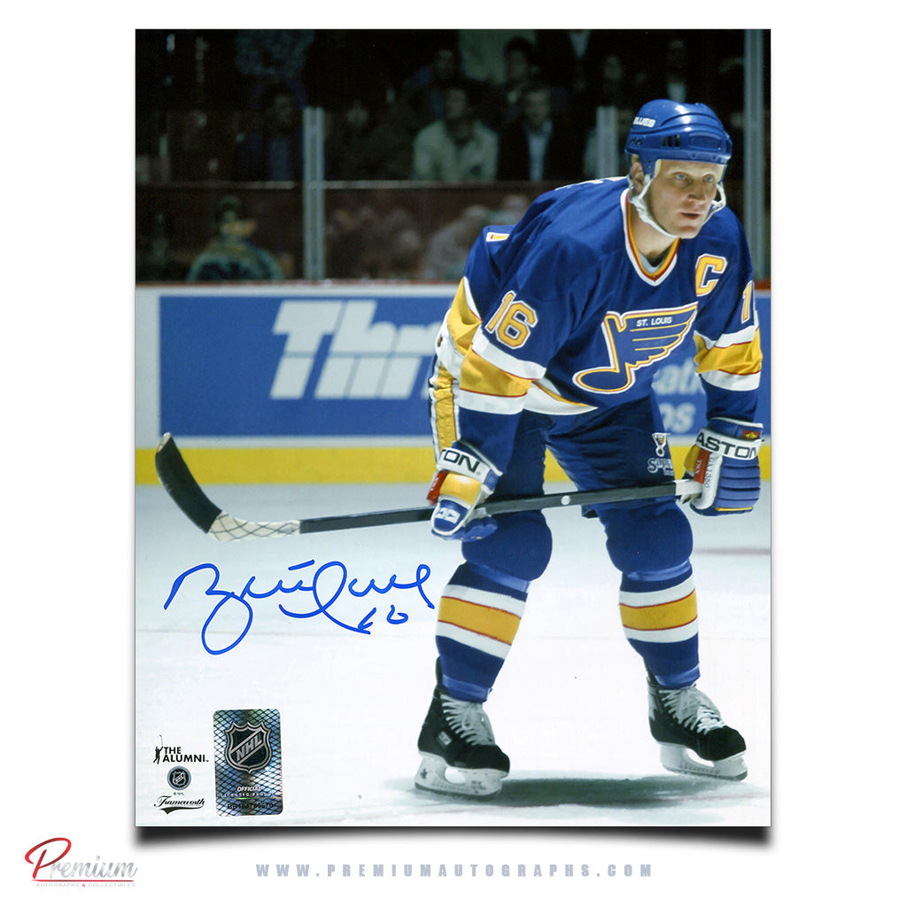 Brett Hull St-Louis Blues Signed 8x10 Photograph Faceoff