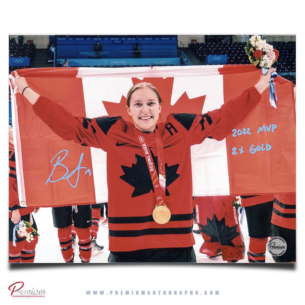 Brianne Jenner Team Canada Signed 8x10 Photograph /w 2022 MVP & 2x Gold Inscription