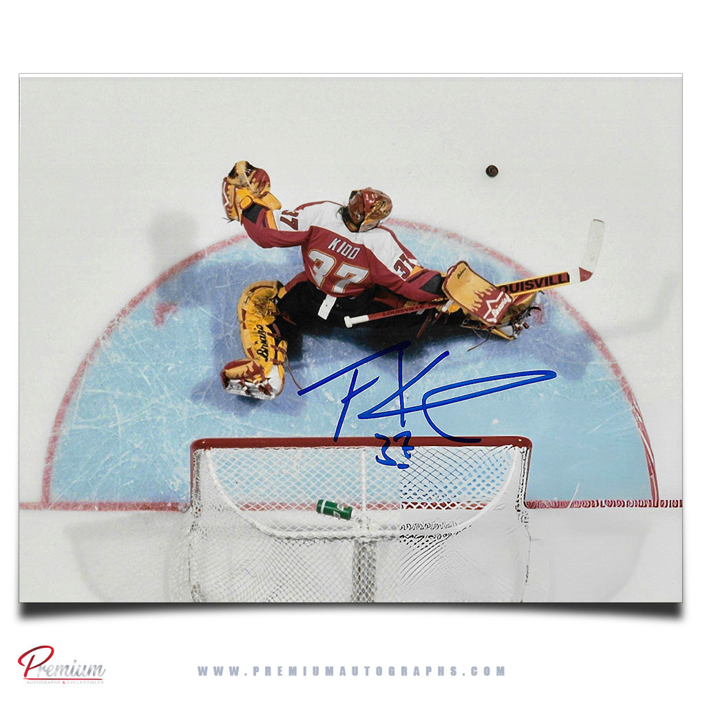 Trevor Kidd Calgary Flames Autographed 8x10 Photograph Over Head Cam