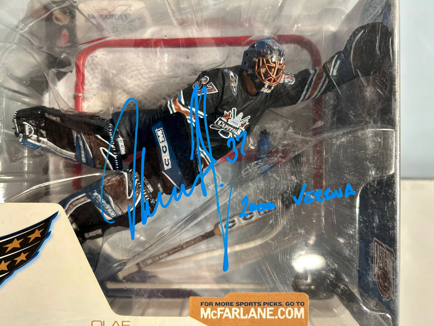 Olaf Kolzig Washington Capitals Autographed McFarlane Figure w/ 2000 Vezina Inscription