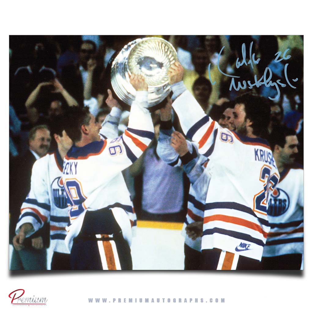Mike Krushelnyski Edmonton Oilers Autographed 8x10 Photograph Stanley Cup Celebration w/ Gretzky