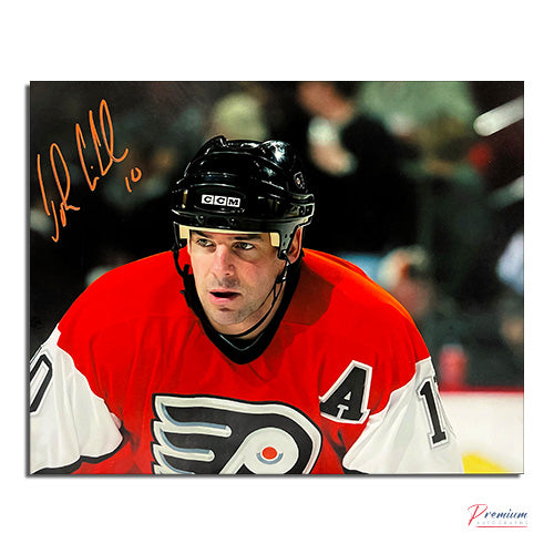 John LeClair Philadelphia Flyers Signed 8x10 Photograph Close Up