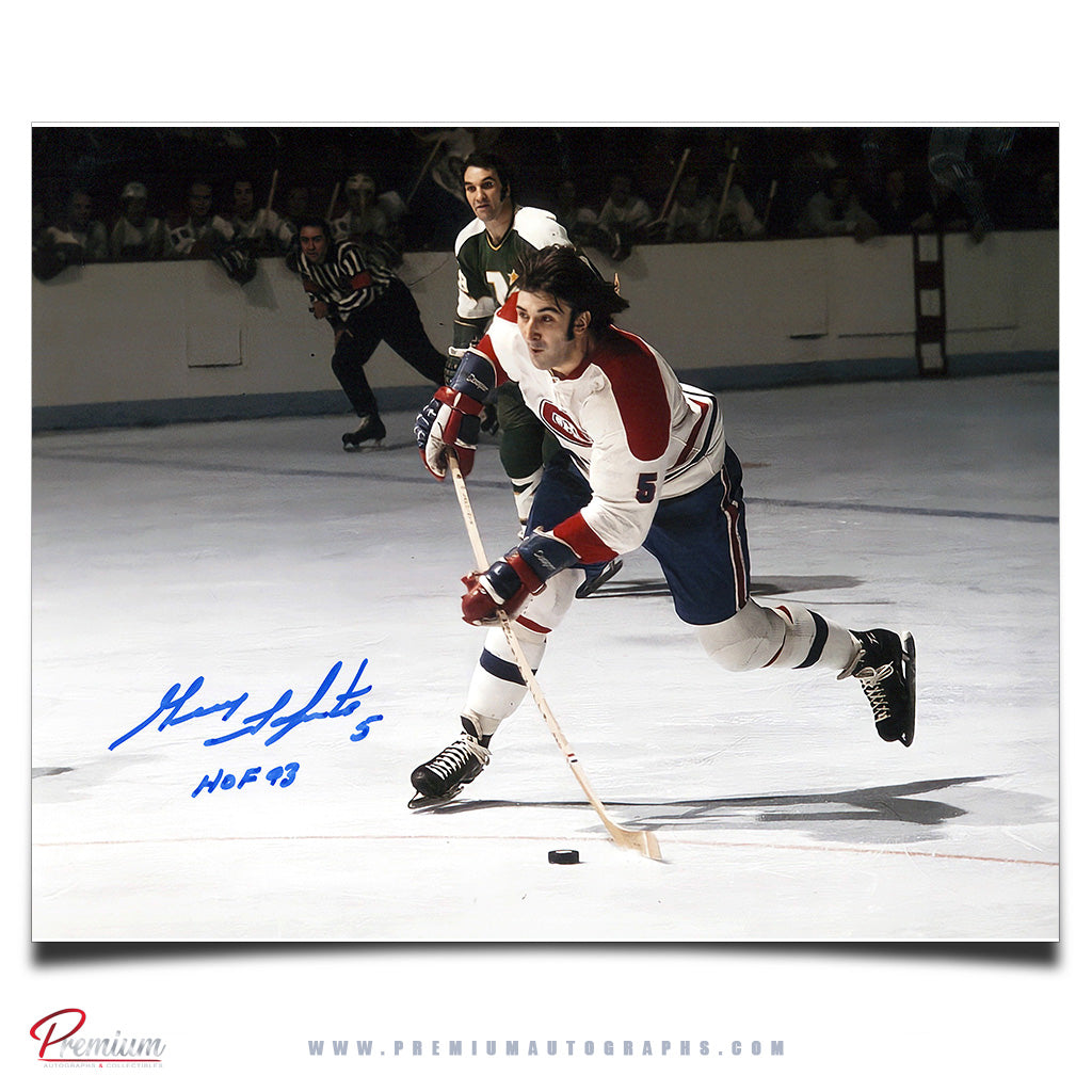 Guy Lapointe Montreal Canadiens Signed 8x10 Photograph Slap Shot w/ HOF Inscription