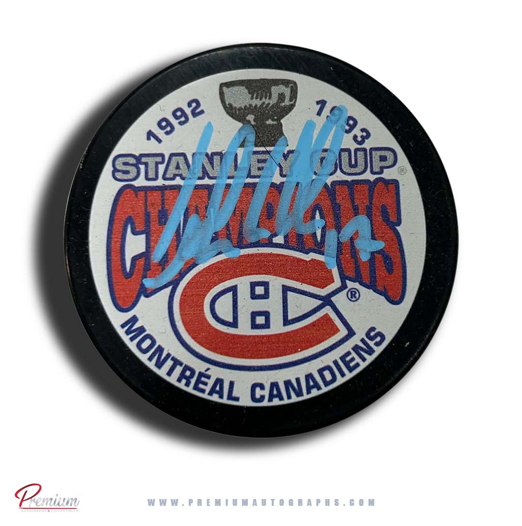 John LeClair Montreal Canadiens Autographed 1992-93 Stanley Cup Puck