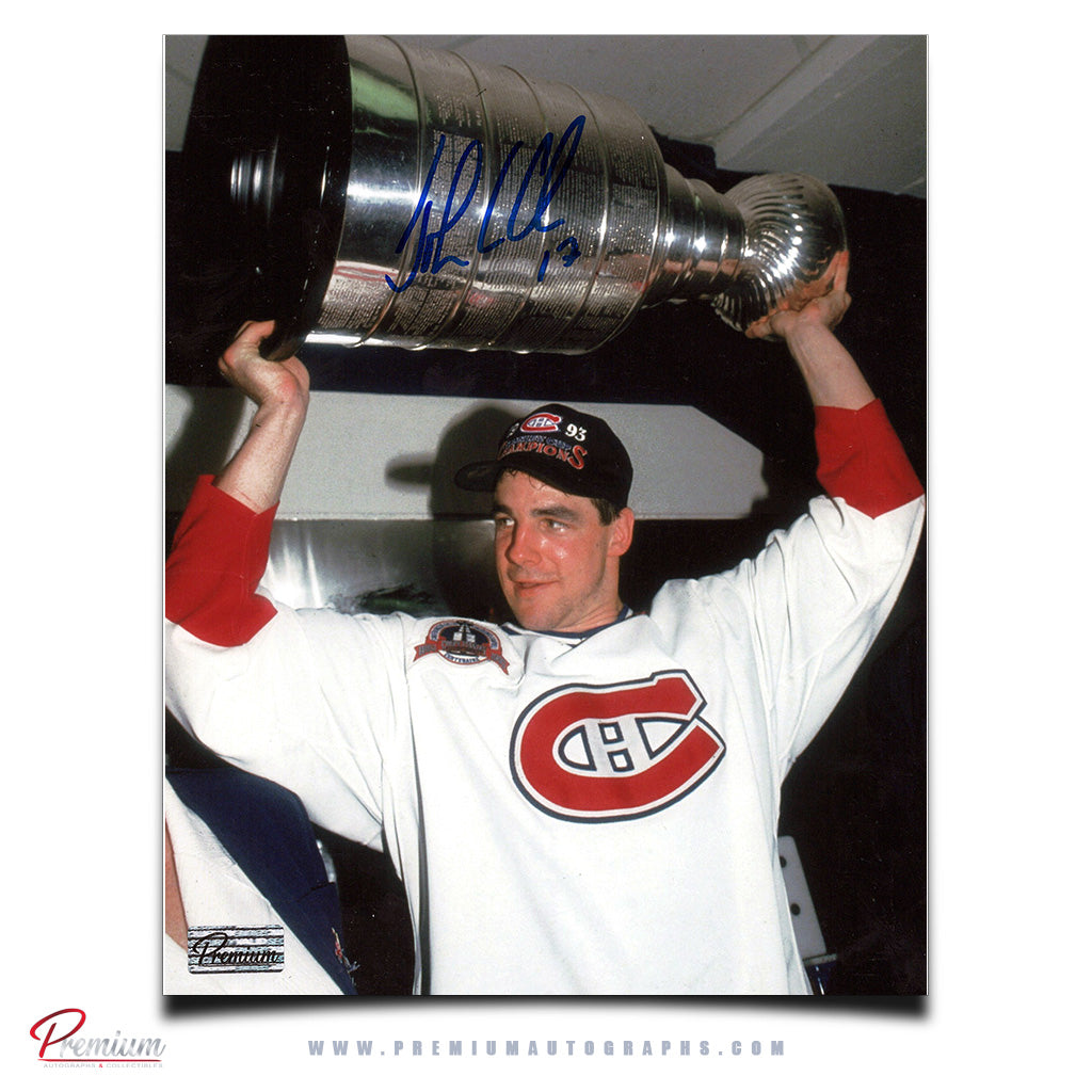 John Leclair Montreal Canadiens Autographed 8x10 Photograph Stanley Cup Celebration
