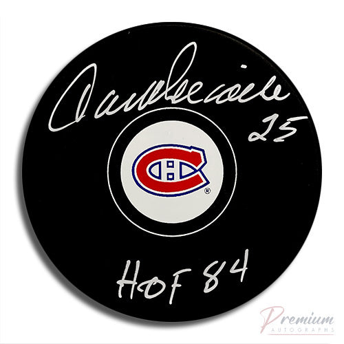 Jacques Lemaire Montreal Canadiens Signed Puck w/ HOF 84 Inscription
