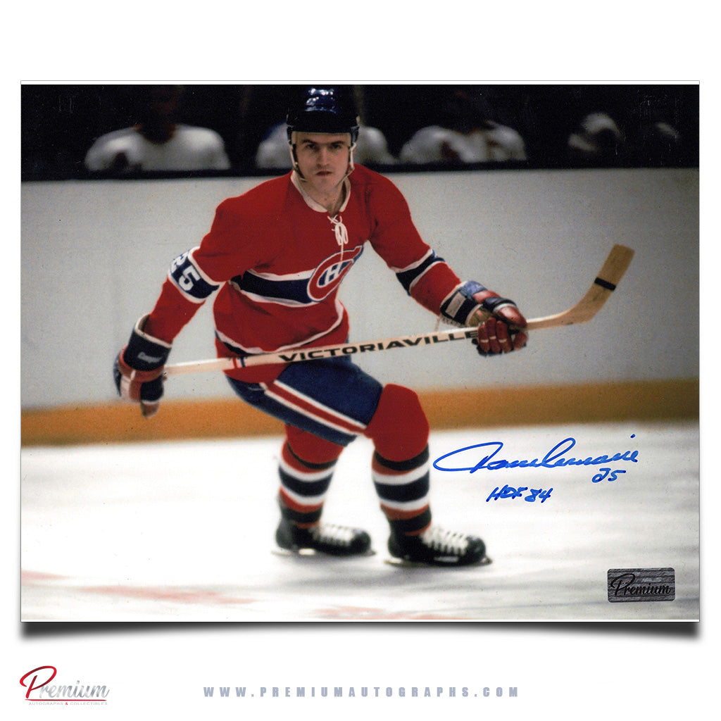 Jacques Lemaire Montreal Canadiens Autographed 8x10 Photograph Focused w/ 1984 HOF Inscription