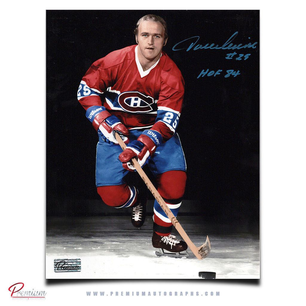 Jacques Lemaire Montreal Canadiens Autographed 8x10 Photograph Colourized w/ 1984 HOF Inscription