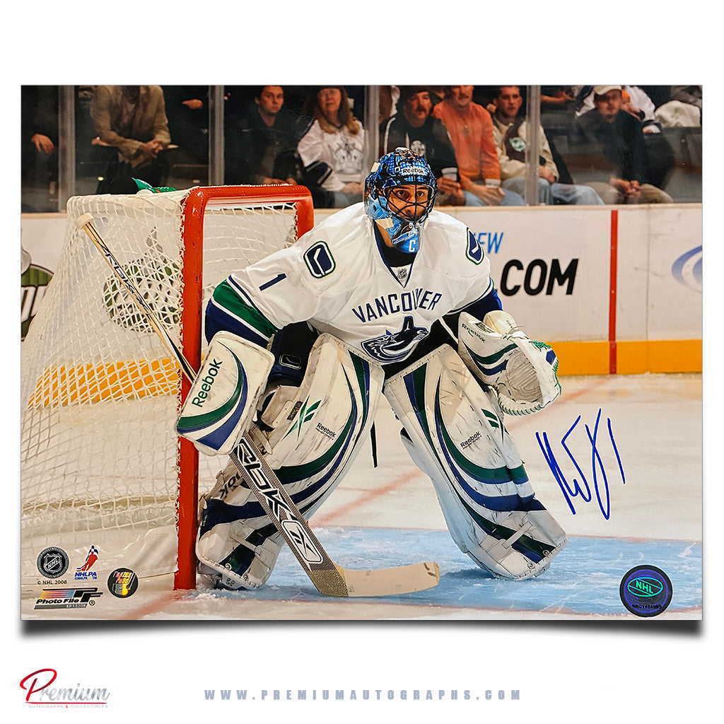 Robert Luongo Vancouver Canucks Autographed 11x14 Against the Post