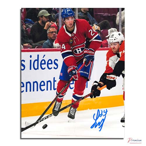 Logan Mailloux Montreal Canadiens Autographed 8x10 Photograph On the Attack