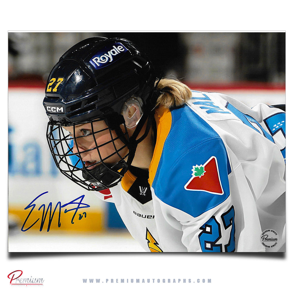 Emma Maltais Toronto Sceptres PWHL Autographed 8x10 Photograph Closeup Away Jersey