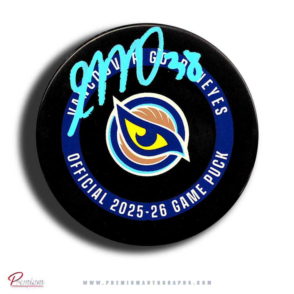 Emerance Maschmeyer Vancouver Goldeneyes PWHL Autographed Official Game Puck