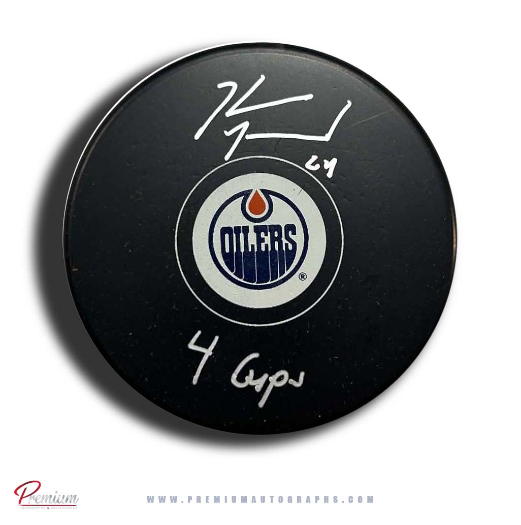 Kevin Mclelland Edmonton Oilers Signed Puck w/ 4 Cups
