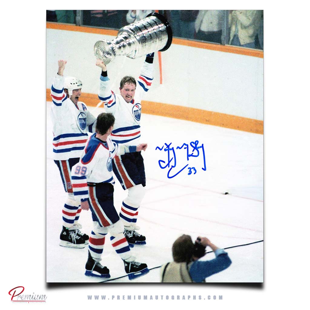 Marty McSorley Edmonton Oilers Autographed 8x10 Photograph Stanley Cup Celebration w/ Messier & Gretzky