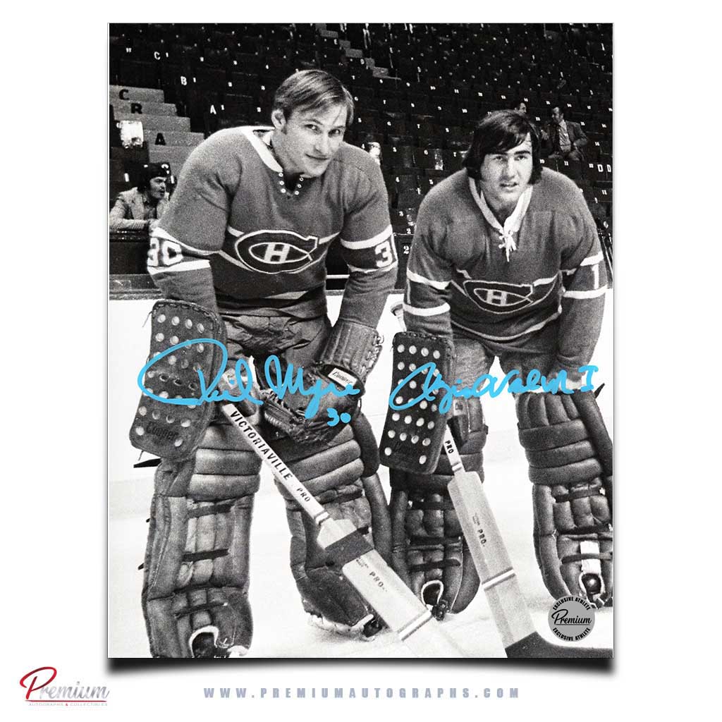 Phil Myre & Rogie Vachon Montreal Canadiens Signed 8x10 Photograph On Ice Portrait