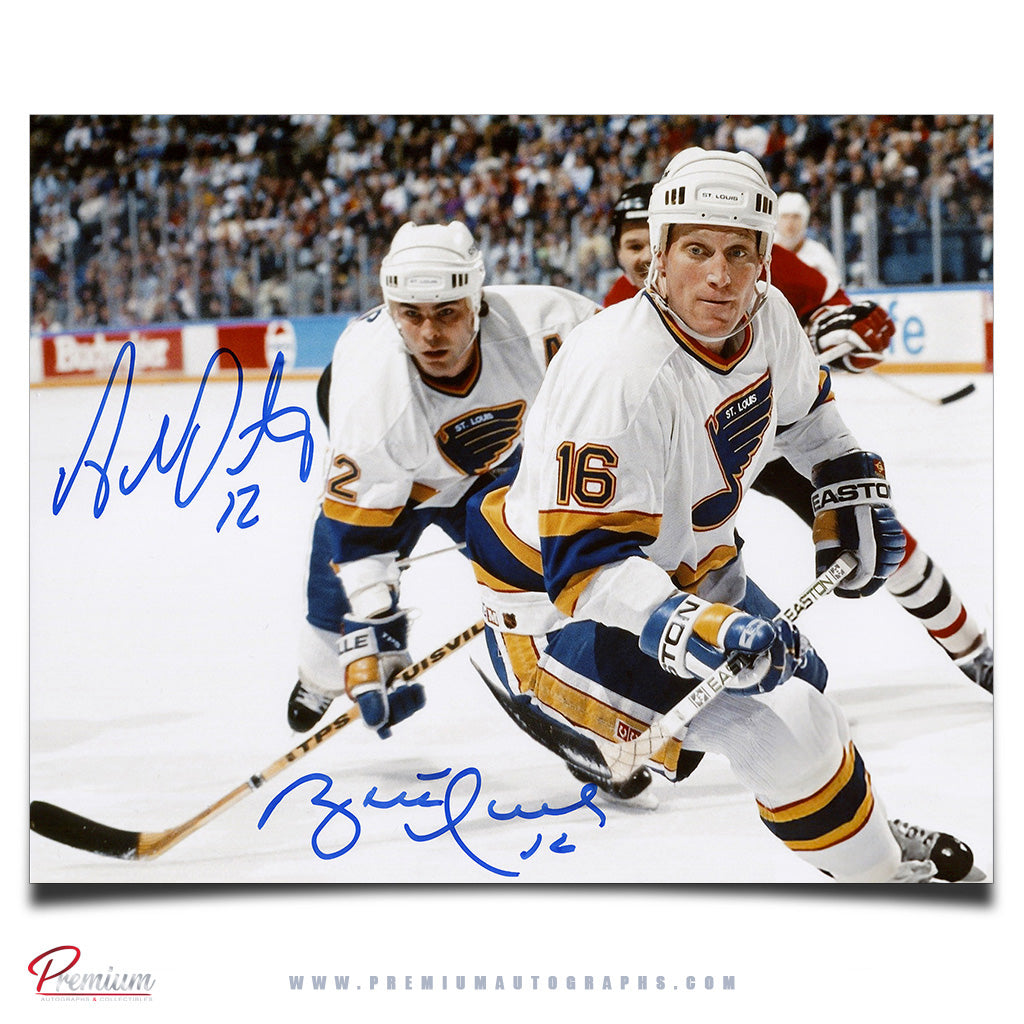 Adam Oates & Brett Hull St-Louis Blues Signed 8x10 Photograph Hull & Oates