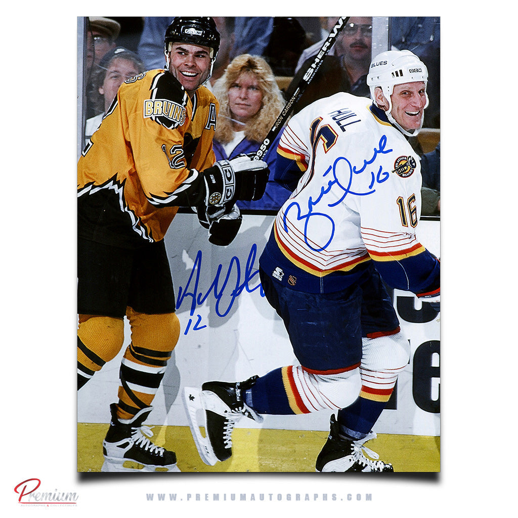Adam Oates & Brett Hull St-Louis Blues Signed 8x10 Photograph Opponents