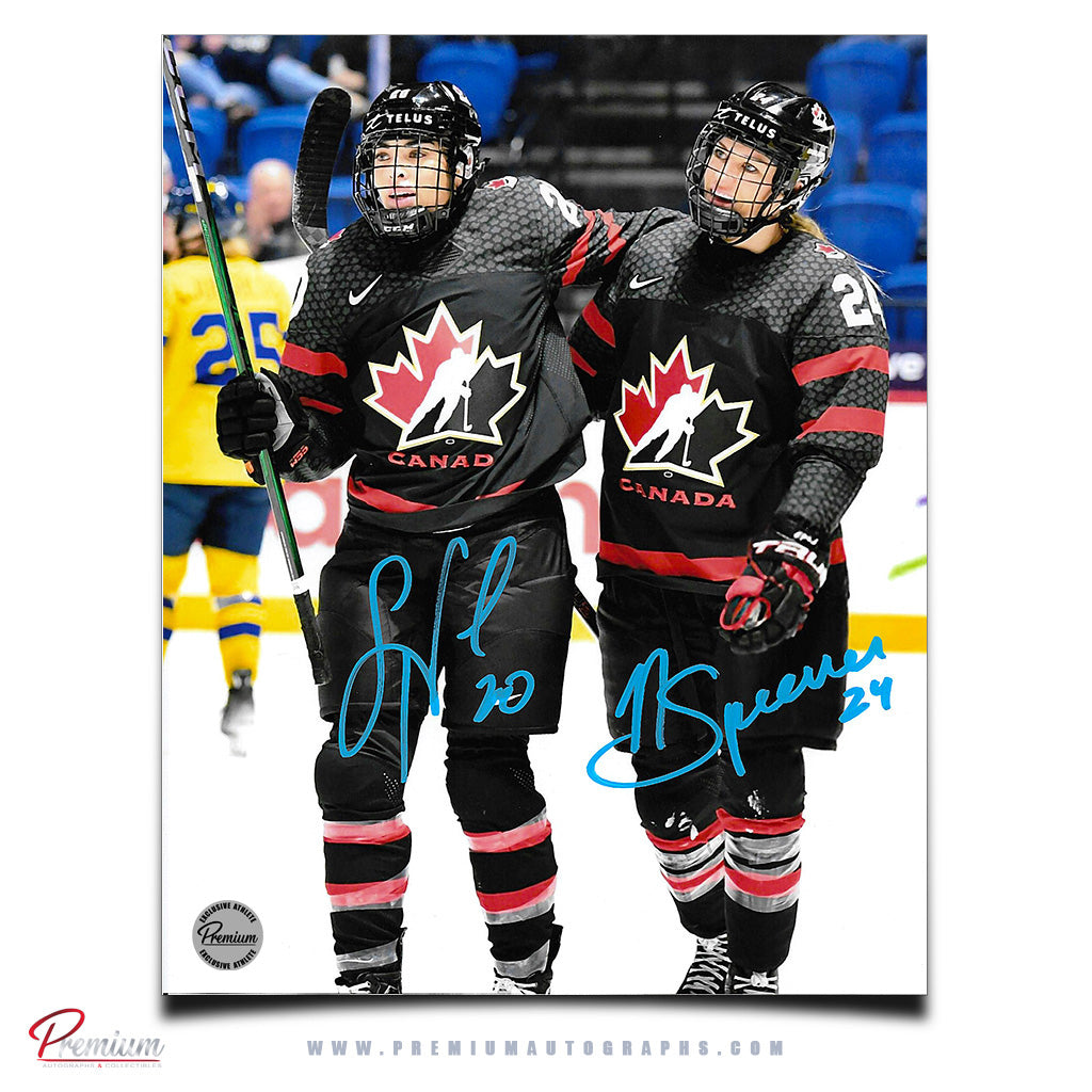 Sarah Nurse, Natalie Spooner Team Canada Autographed 8x10 Photograph Goal Celebration