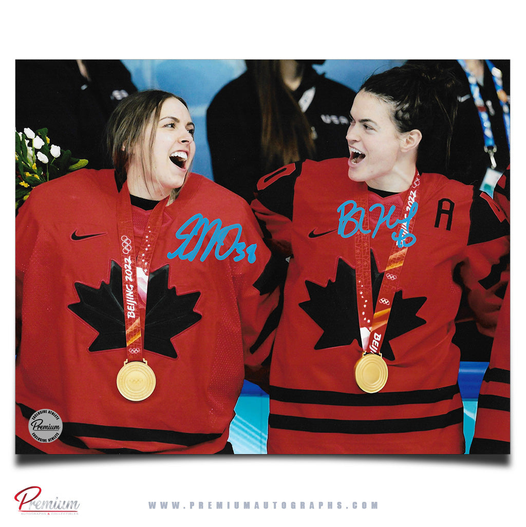 Emerance Maschmeyer & Blayre Turnbull Team Canada Autographed 8x10 Photograph Olympic Gold Medal Celebration
