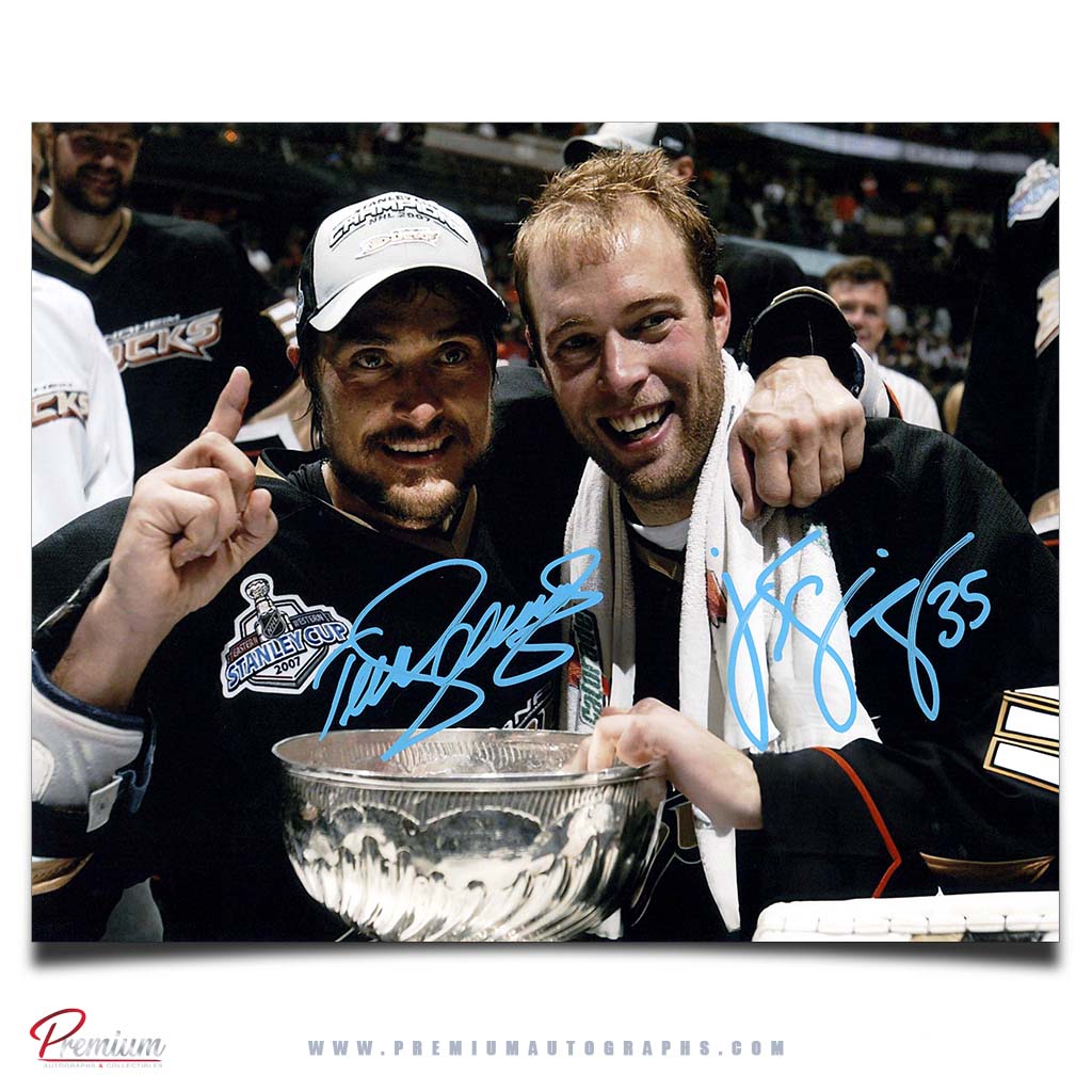 Teem Selanne & J.S. Giguere Anaheim Ducks Autographed 8x10 Photograph Stanley Cup Celebration