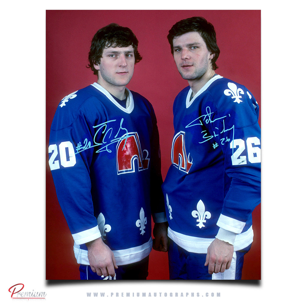 Marian Stastny & Peter Stastny Quebec Nordiques Autographed 16x20 Brothers Portrait