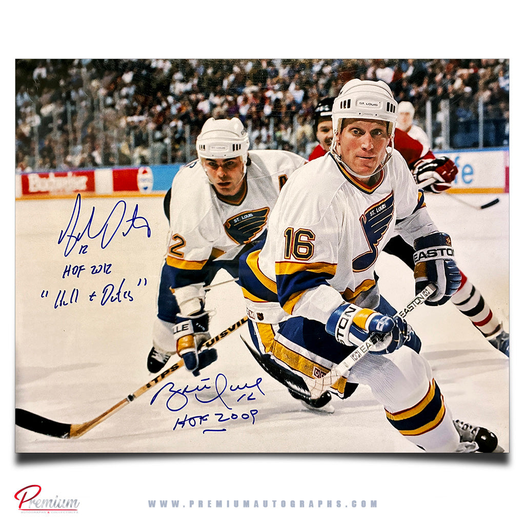 Adam Oates & Brett Hull St. Louis Blues Autographed 16x20 Teammates w/ Hull & Oates Inscription